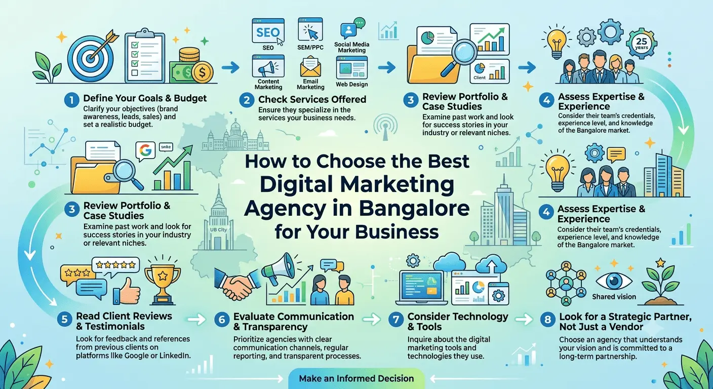 Digital marketing agency selection infographic