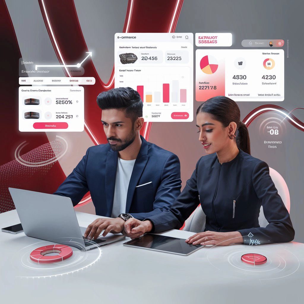 E-commerce optimization dashboard showing online store performance and conversion metrics