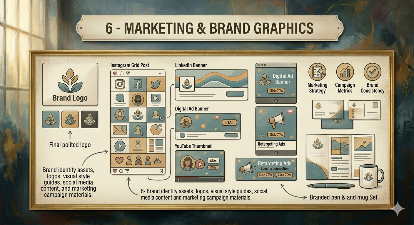 Marketing & Brand Graphic Design Services for Digital Growth Marketing and brand graphic design services for social media, ads, websites, and brand identity creation