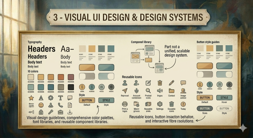 Visual UI Design & Scalable Design Systems for Digital Products Visual UI design and design systems for consistent branding, user interfaces, and scalable digital experiences