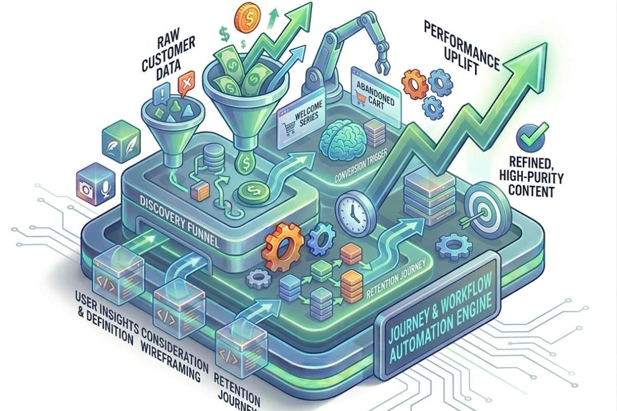 automated workflows and customer journeys in email marketing and automation services to nurture leads and increase repeat purchases
