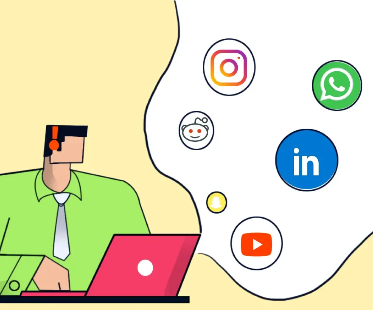 Brand community manager responding to comments and engaging with followers on social platforms