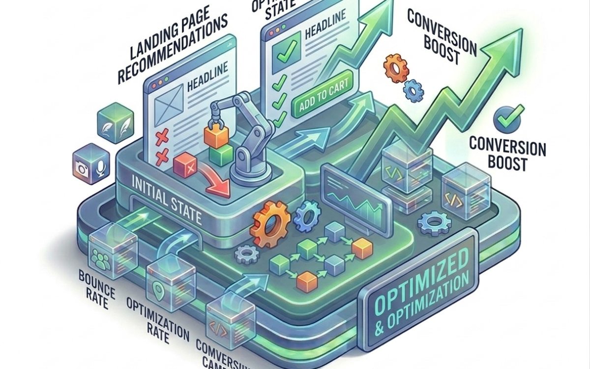 Landing page recommendations and optimization in Pay-Per-Click PPC management services to increase conversions and reduce bounce rate