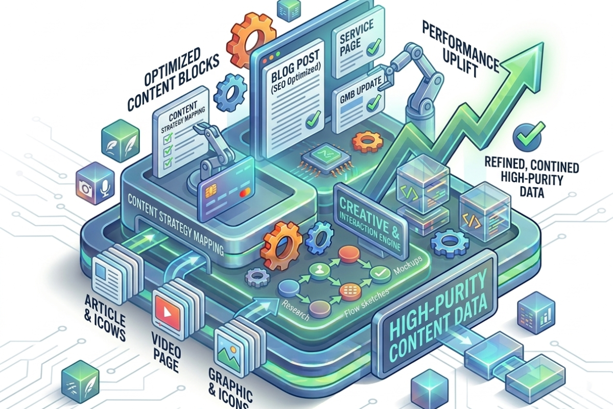 Positive content creation and SEO in online reputation management ORM services to push down negative results and build brand authority