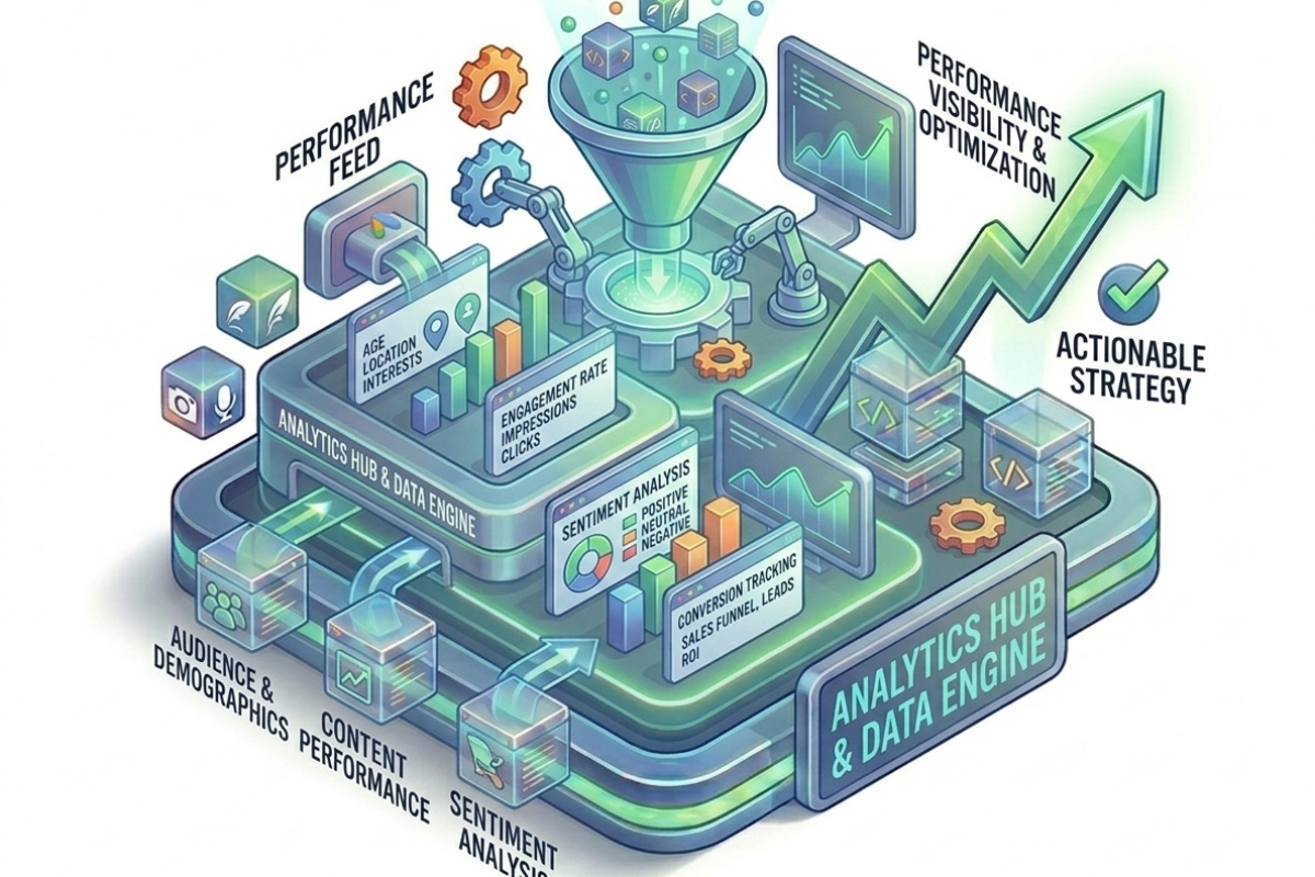 Social media analytics and reporting in social media marketing services to track performance and improve ROI